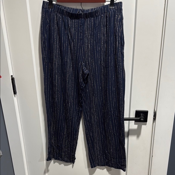 Soma Cool Nights Crop Wide Leg Navy Pajama Pants EUC - Picture 1 of 5